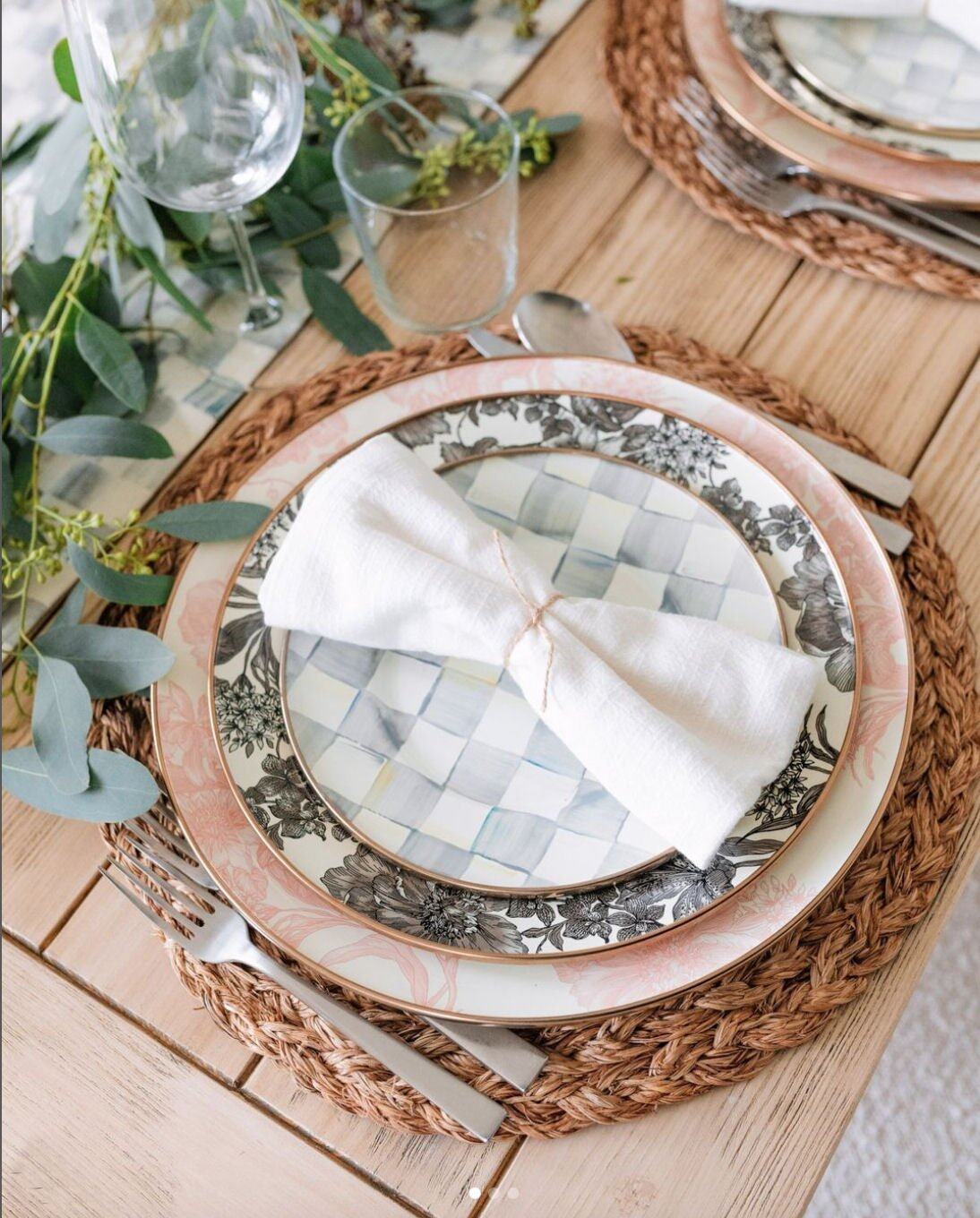 Rosy English Garden Enamel Charger/Plate