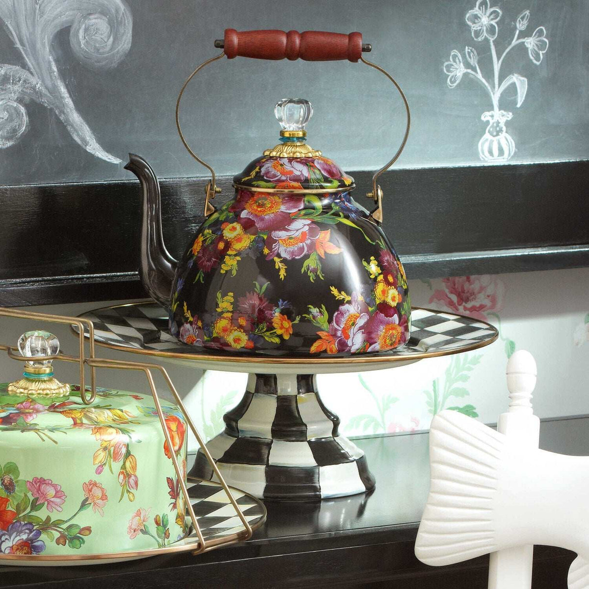 Courtly Check Pedestal Platter - Large