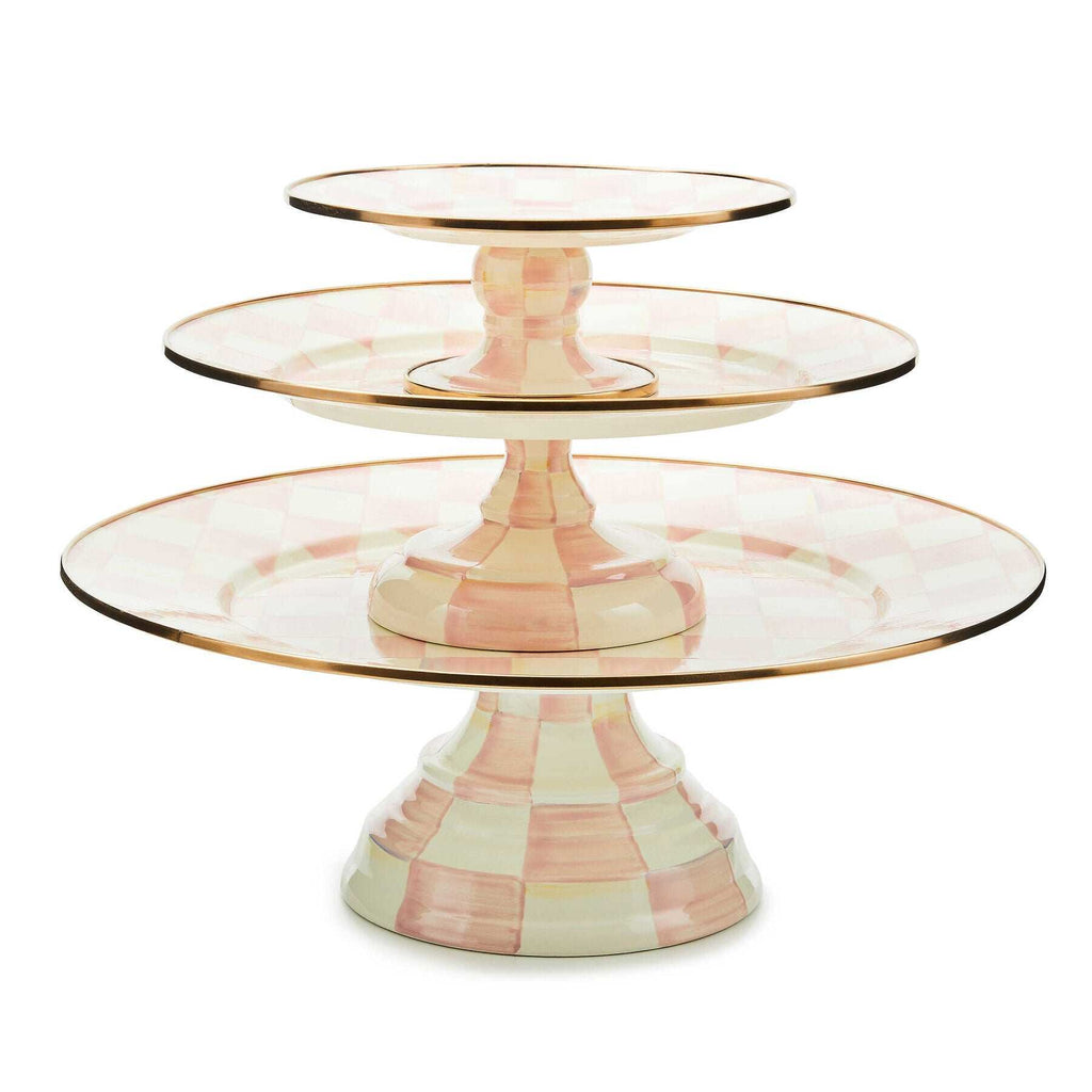 Rosy Check Mini Pedestal Platter