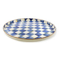MacKenzie-Check Royal Check Round Tray