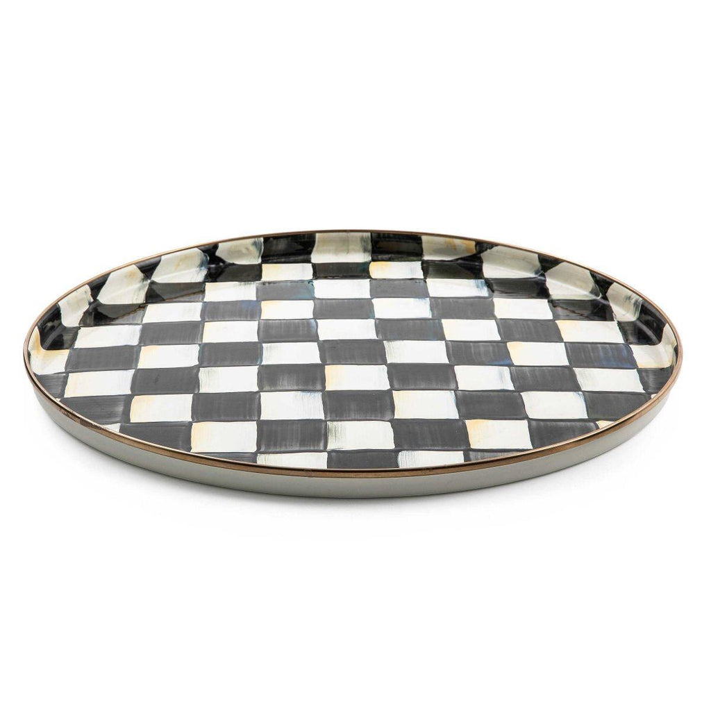 Courtly Check Enamel Round Tray