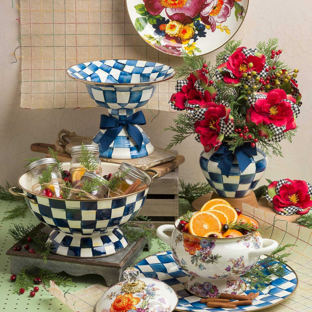 MacKenzie-Childs White Flower Market Abundant Bowl