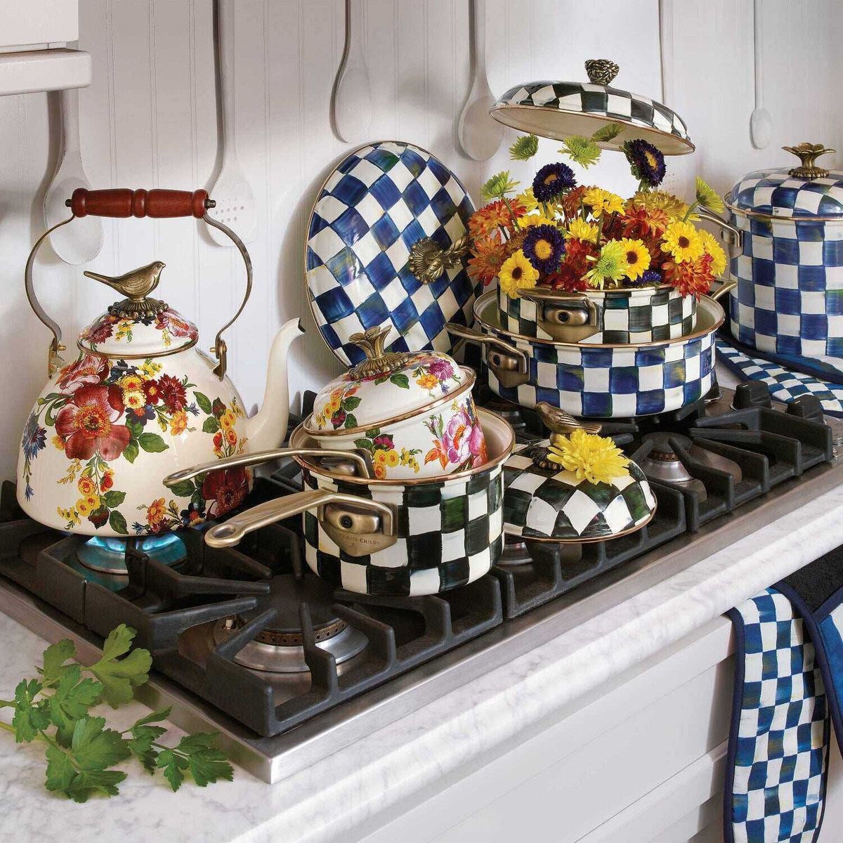 Flower Market 3 Qt. Tea Kettle with Bird