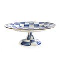 Luxury Royal Check Enamel Dining Pedestal Platter - Small