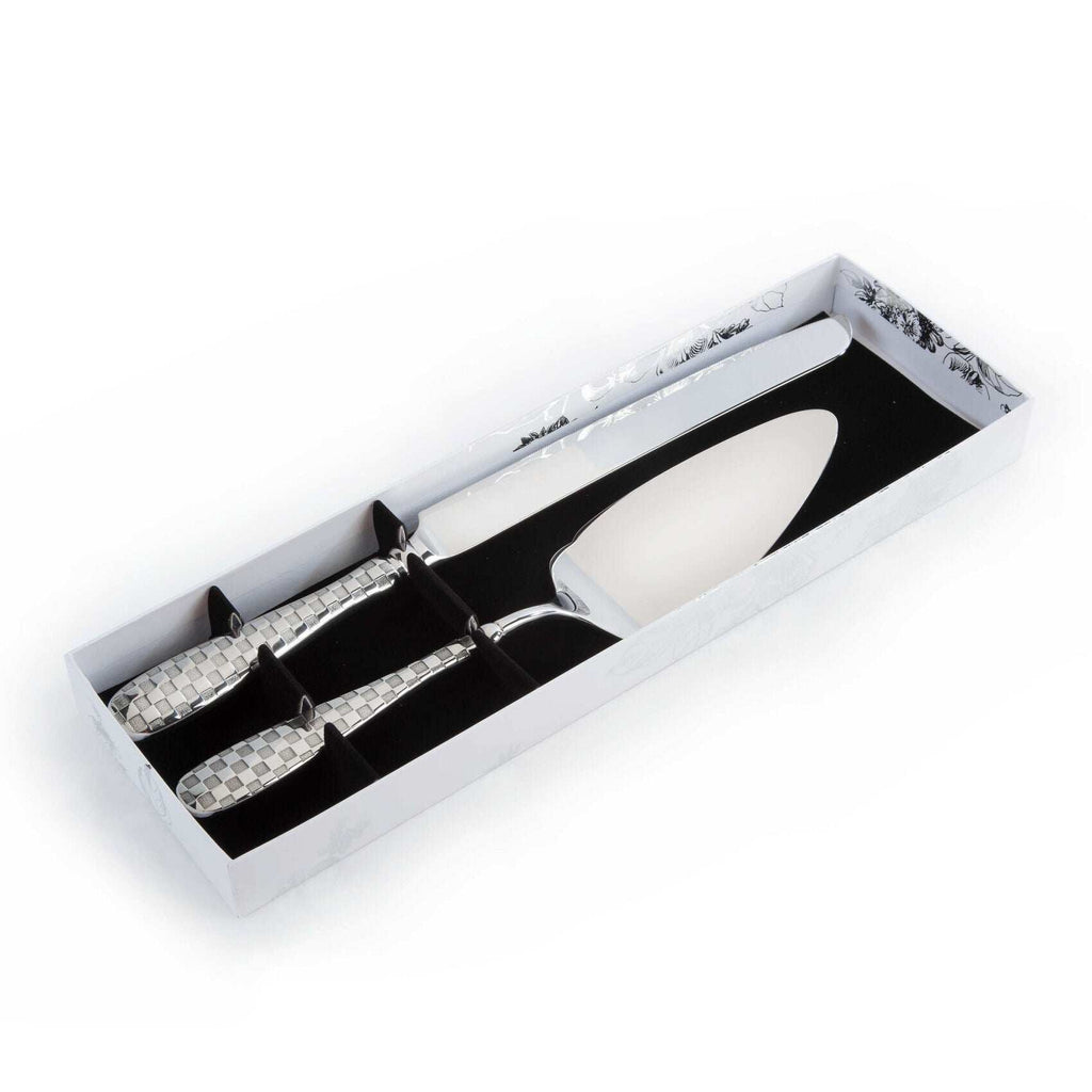 MacKenzie-Childs Check Cake Serving Set